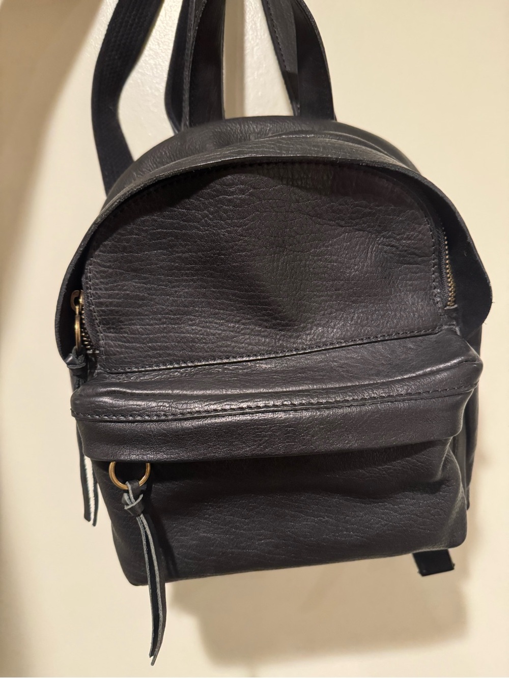 Madewell Black Leather Mini Backpack